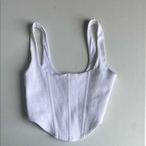 Princess Polly White Ribbed Corset Top